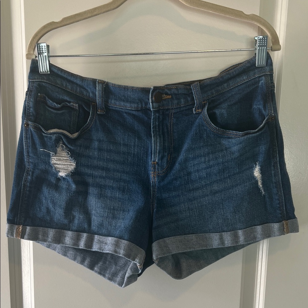 Old Navy Blue Distressed Jean Shorts
